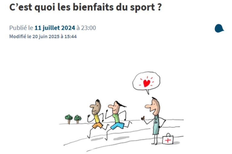 Les bienfaits du sport 1 jour 1 actu © 2025 Milan Presse Illustrations du site et vidéos 1jour1question : Jacques Azam.